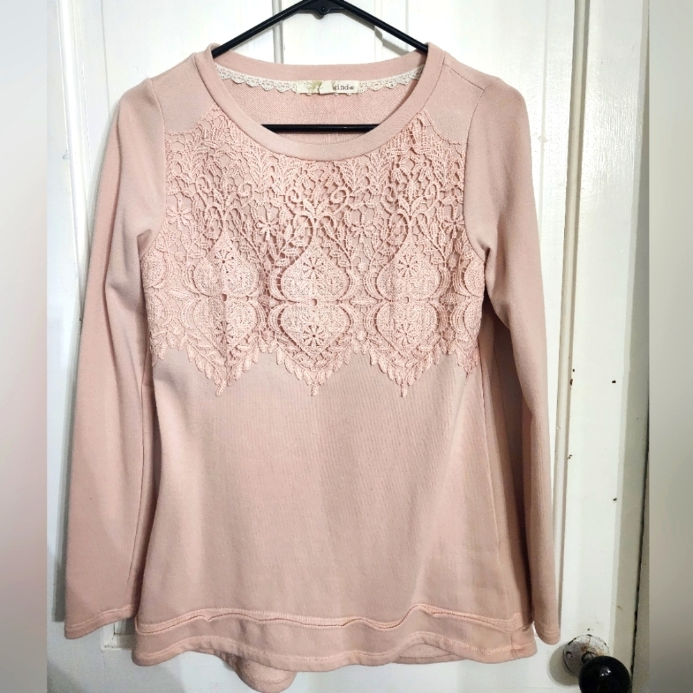 #039 Rewind XS light pink long sleeve shirt